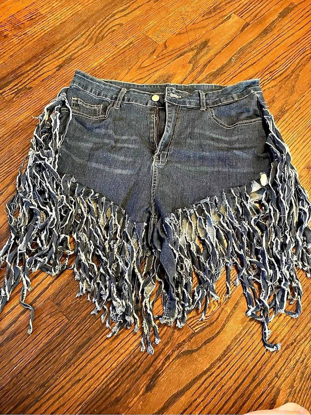 SHEIN Women's Frayed Fringe Jean Shorts Size 2XL